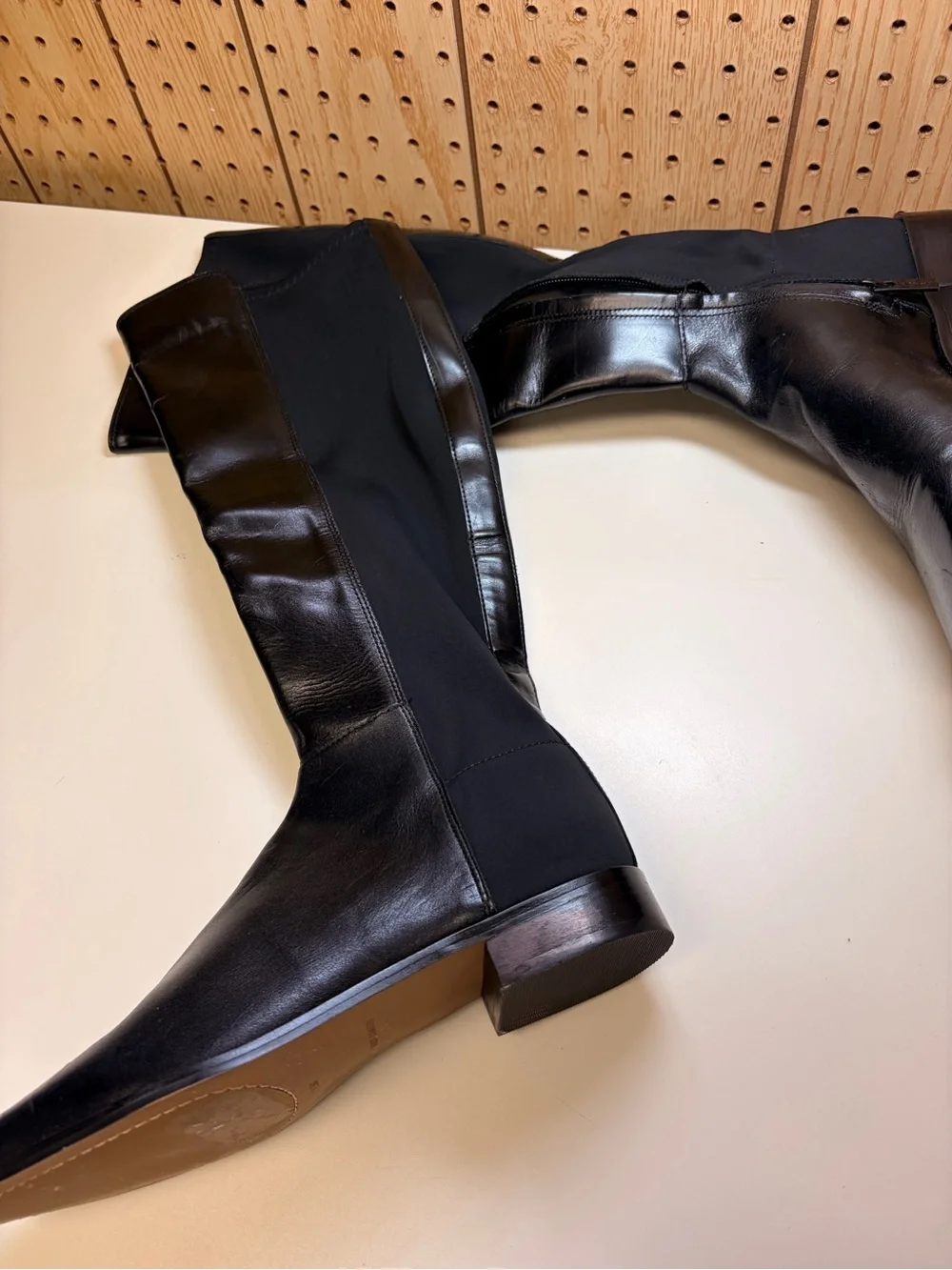 Vince Camuto Liberian Black Over-the-Knee Square Toe Riding Boots
